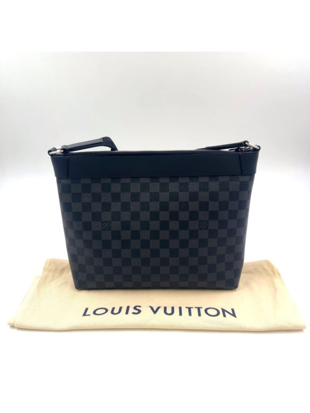 Louis Vuitton Mick PM Damier Graphite Initial Leather Black Shoulder Bag Silver - Picture 14 of 14